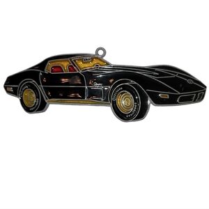 Vintage Handmade Stained Glass Corvette Stingray Hotrod Car Suncatcher Ornament